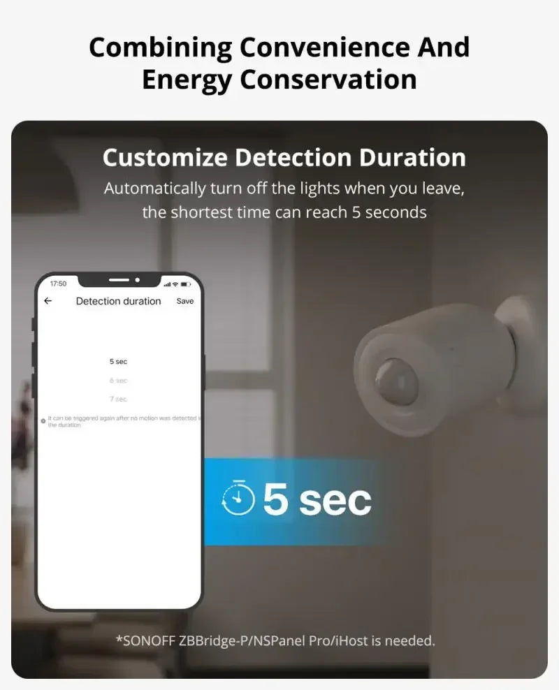 SNZB-03P Zigbee Pir Motion Sensor Light Detection Home Security Automation Alarm via Ewelink Alexa Google Home Assistant