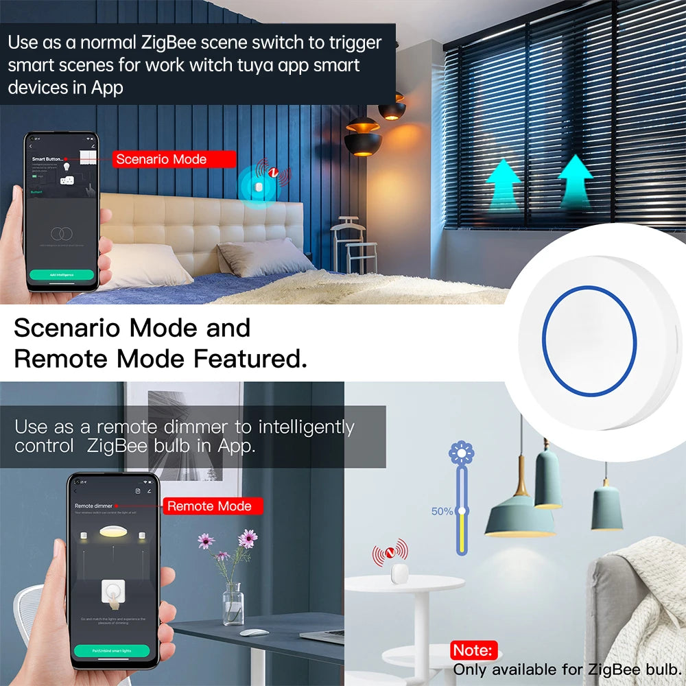 Tuya Zigbee Wireless Switch Button Scene Remote Control on off Automation Scenario Controller Smart Life Random Stick