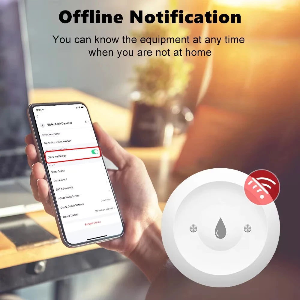 For Tuya Zigbee Smart Water Leak Sensor Flood Leakage Sensor Overflow Level Detector Remote Monitor Home Assistant Zigbee2Mqtt