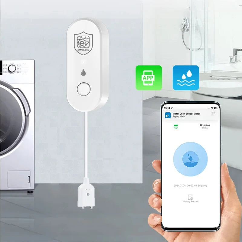 Zigbee Water Leakage Sensor Ewelink App Control Flood Overflow Leak Detector Kitchen Smart Home Security Alarm Work with Gateway