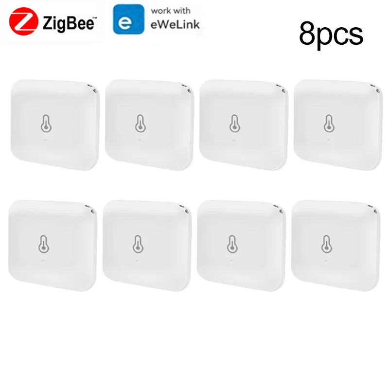 Tuya Ewelink Zigbee Temperature Humidity Sensor Smart Home Device Compatible with Google Home Alexa for Environmental Monitoring