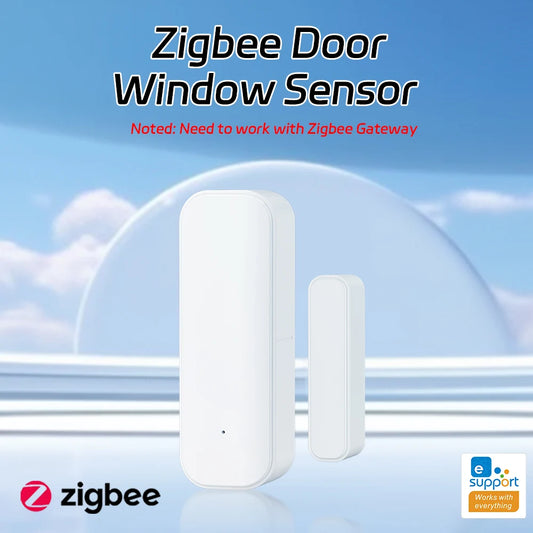 Zigbee Door Sensor Magnetic Window Open Closed Alarm Detector Works with Ewelink APP Alexa Google Need Gateway Black White Color
