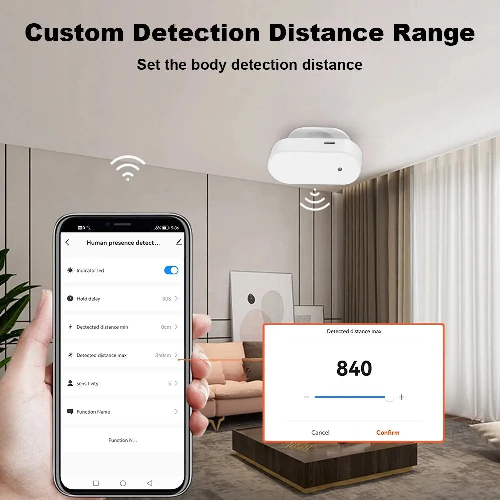 2-IN-1 Tuya Wifi Zigbee Human Presence Detector 5.8G/24G Radar Distance Detection Smart Human Body PIR Sensor for Home Assistant