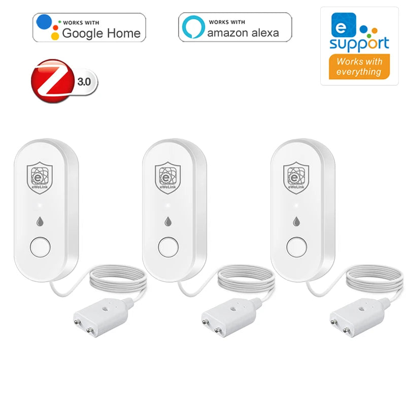 Zigbee Water Leakage Sensor Ewelink App Control Flood Overflow Leak Detector Kitchen Smart Home Security Alarm Work with Gateway