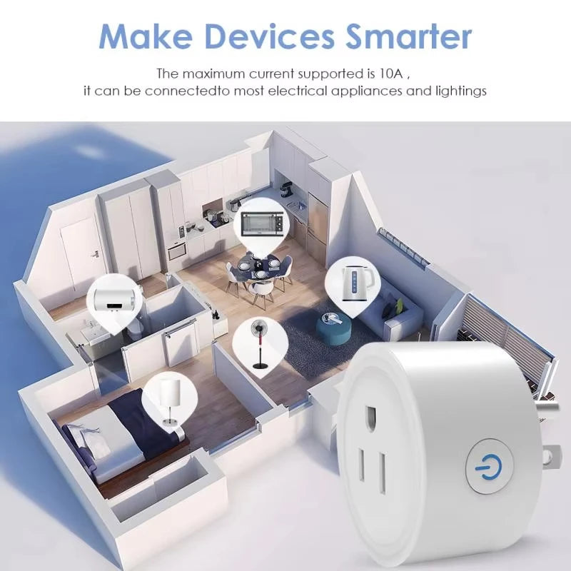 Smart WIFI Socket US Plug 10A with Timing Function App Remote Control Home Automation Support Alexa Google Assistant Cozylife