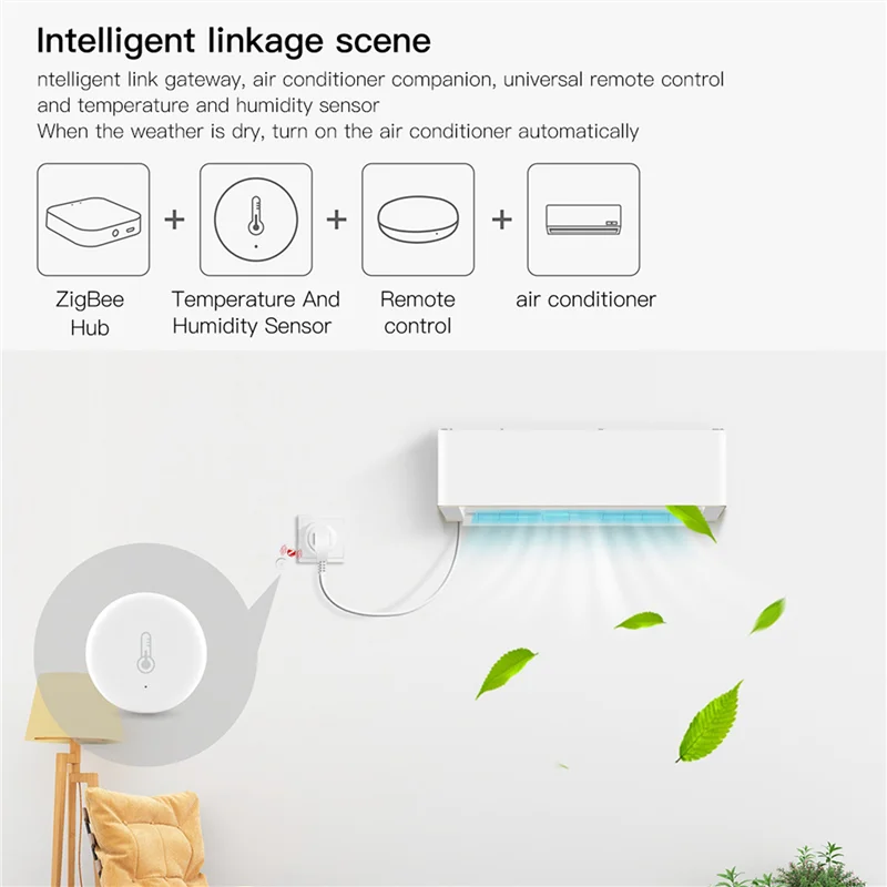 B50B-6X Tuya Smart Zigbee 3.0 Smart Temperature and Humidity Sensor Battery Powered Security with Tuya Smart Life Alexa(B)