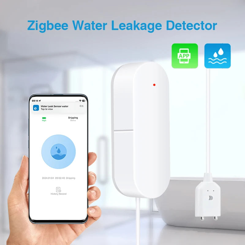 Ewelink Zigbee3.0 Water Sensor Alarm Water Leak Detector Flood Alert Security Alarm System Work with Alexa Google Home Assistant