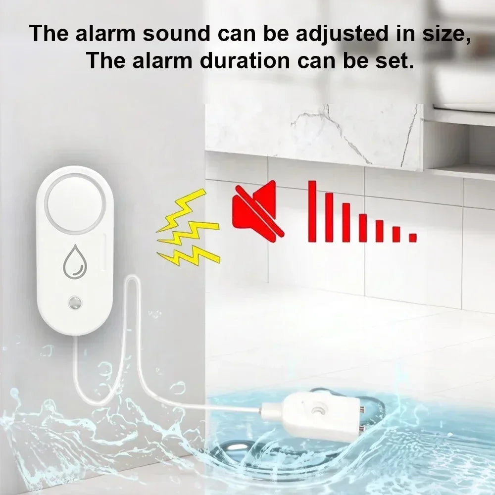 Zigbee Water Leak Detector 110Db Siren Alarm Alert Flood Water Leakage Sensor Support Home Assistant Zigbee2Mqtt Gateway