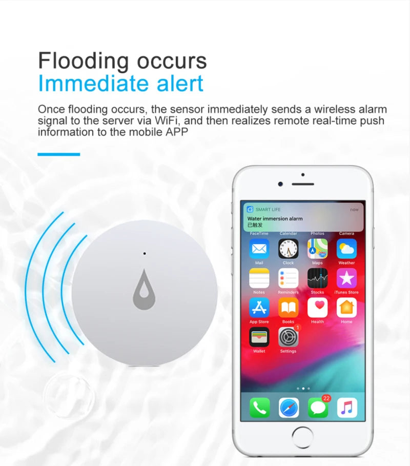 Zigbee 3.0 Tuya Water Leak Detector Flood Sensor Water Tank Full Water Linkage Smart Home Security Alarm Support Smart Life