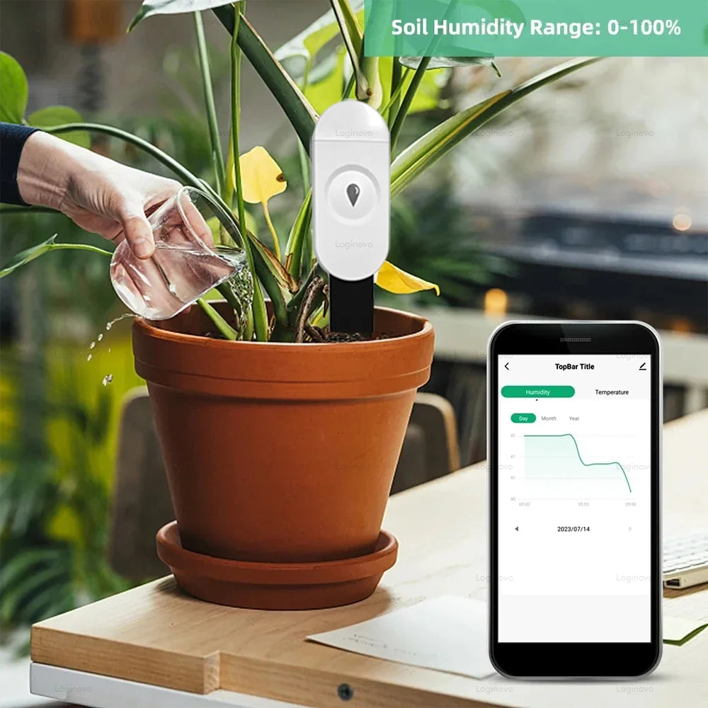 Zigbee Soil Tester Meter Humidity Temperature Moisture Sensor Hygrometer Garden Care Planting Humidity Detector Home Automation
