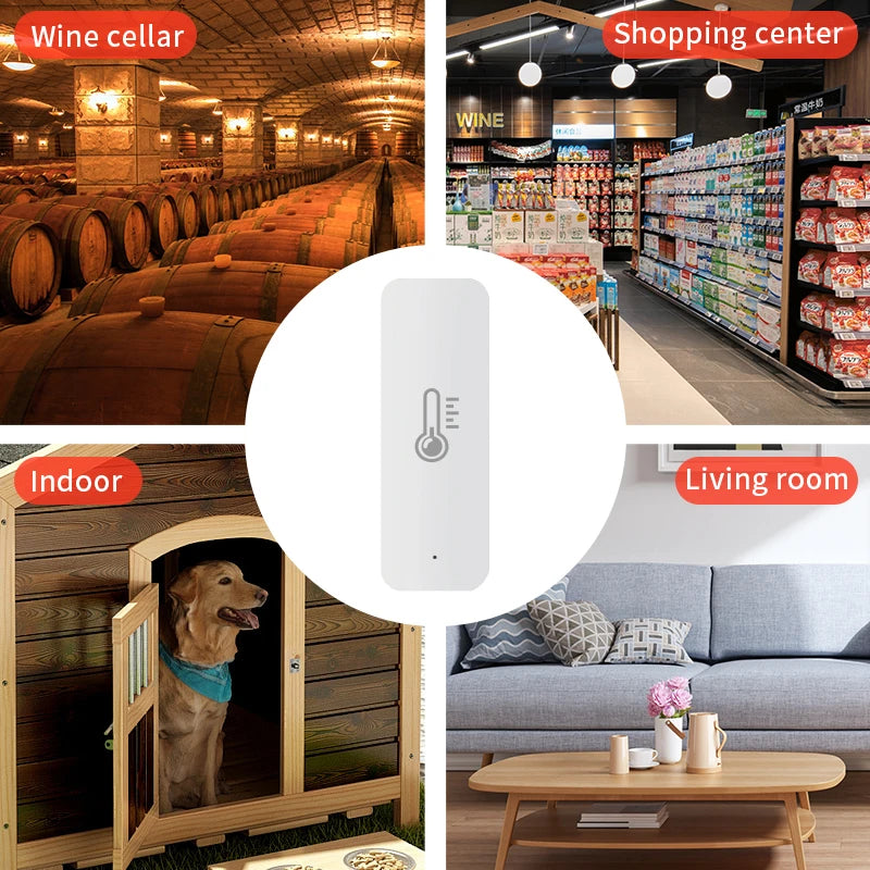 Tuya Zigbee ℃ /℉ Switch Temperature Humidity Sensor App Automation Scene Linkage Thermometer Detector Alexa Google Home Voice