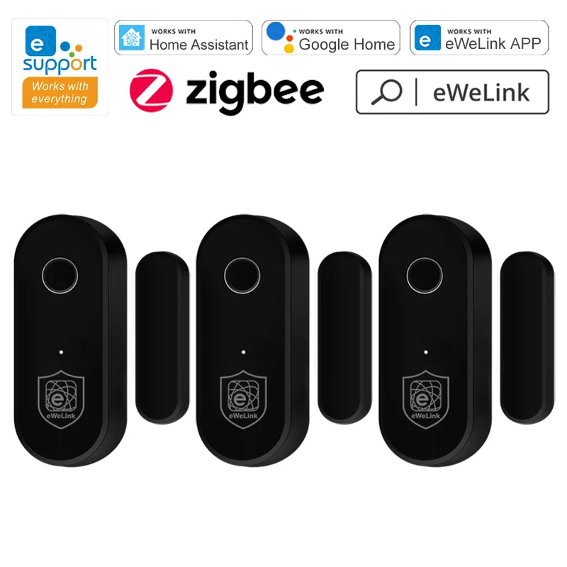 Smart Home Zigbee Door Sensor Window Open Closed Detector Security Alarm Ewelink APP Control Work with Hub Support Alexa Google