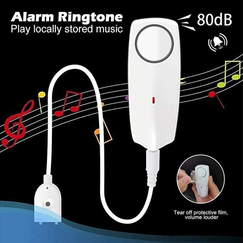 Tuya WIFI Zigbee Water Leak Sensor 3.5Mm Jack 2M Sensor Cable Built-In Rechargeable Battery 80Db Sound App Real Time Monitoring
