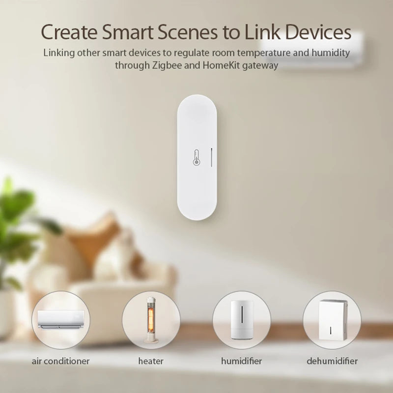 Zigbee 3.0 and Homekit Temperature and Humidity Sensor Thermometer Tuya Smart Life App Remote Control Home Automation Alexa
