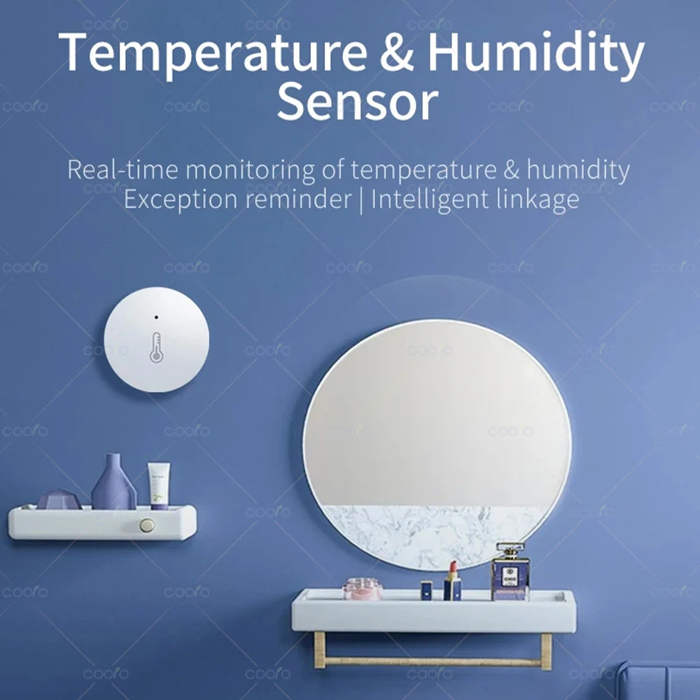 Zigbee Temperature and Humidity Sensor Smart Home Connected Thermometer Compatible with Alexa Google Assistant Yandex Alice Z2M