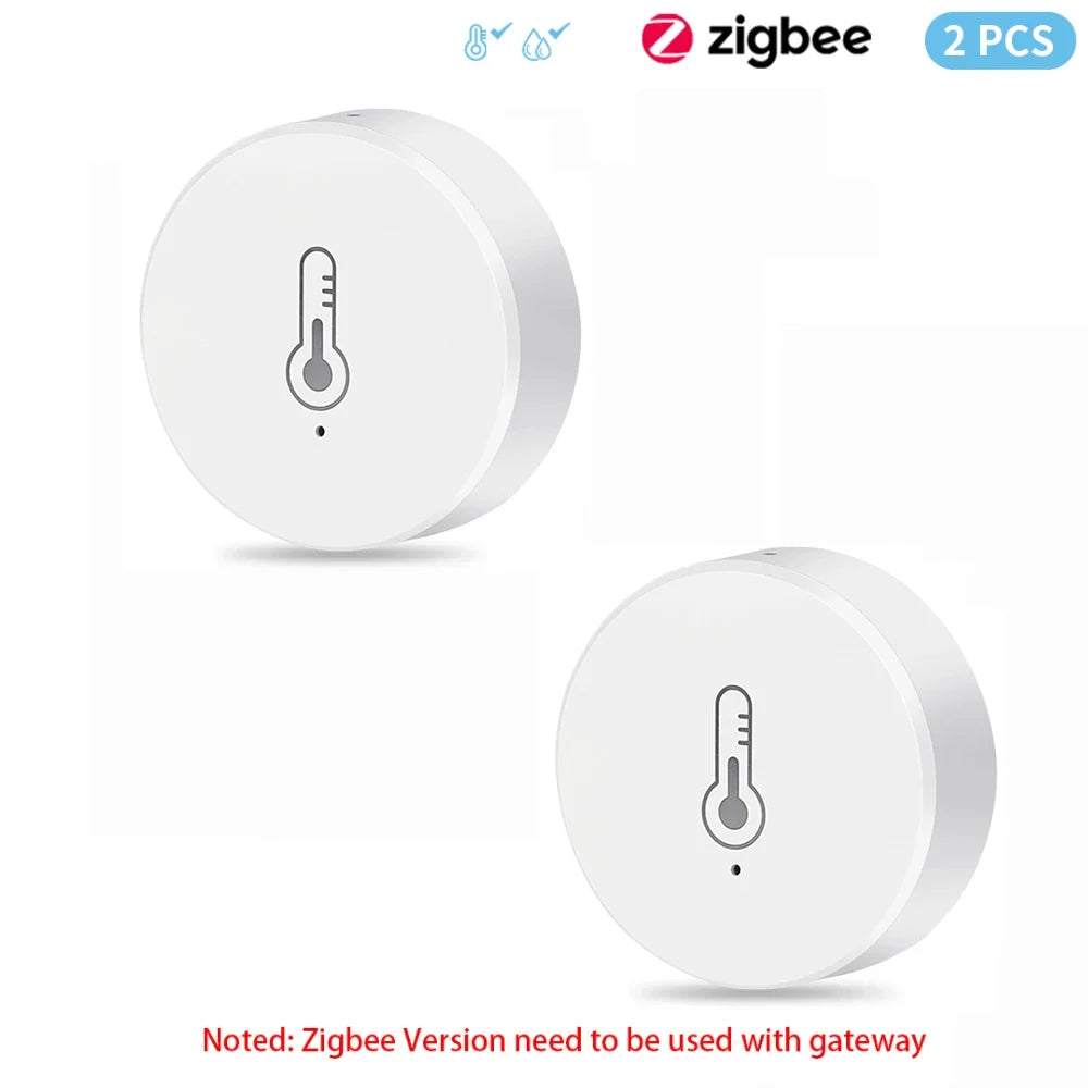 Tuya Zigbee Mini Temperature Humidity Sensor Smart Home Remote Monitor Works with Gateway Alexa Google Home Voice App Control