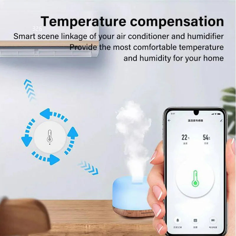 Real Time Tuya Smart Life Zigbee Temperature and Humidity Sensor Thermometer Monitor Work for Alexa Google Home Assistant