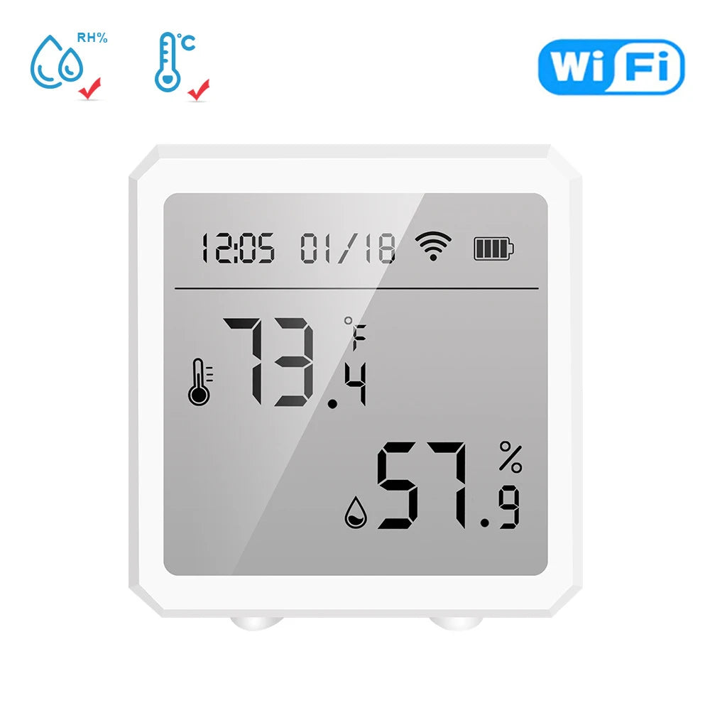 Tuya Smart Wifi/Zigbee Temperature and Humidity Sensor Indoor Hygrometer Thermometer with LCD Display Support Alexa Google Home