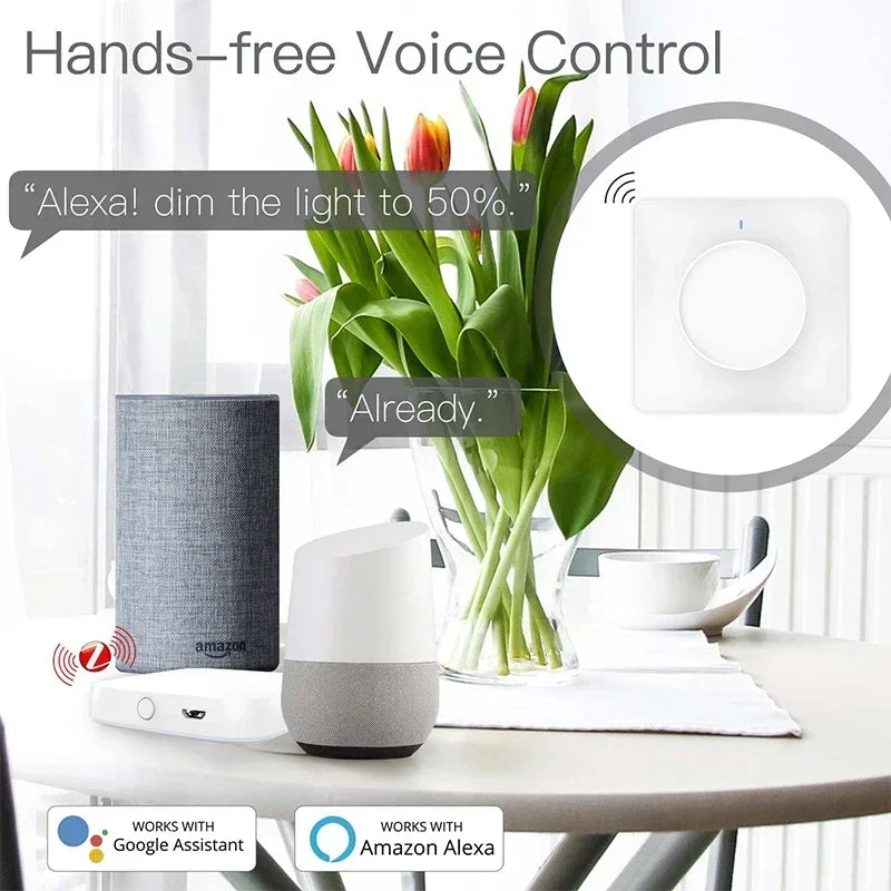 Zigbee Wifi Smart Rotary Light Dimmer Switch Smart Life/Tuya Wireless Remote Control Brightness Memory Work with Alexa Google EU