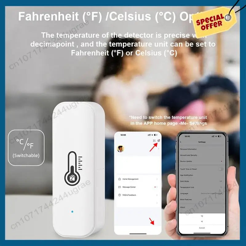 -A15I 3X Tuya Zigbee Temperature Humidity Sensor Smart Home Temperature Sensors Works with Alexa Google Assistant Smart Life