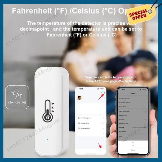 -A15I 3X Tuya Zigbee Temperature Humidity Sensor Smart Home Temperature Sensors Works with Alexa Google Assistant Smart Life