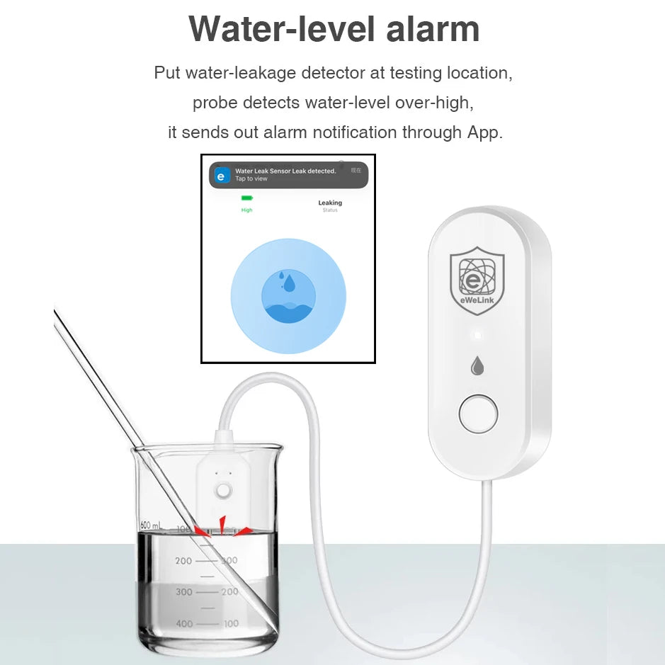 Zigbee Water Leakage Sensor Ewelink App Control Flood Overflow Leak Detector Kitchen Smart Home Security Alarm Work with Gateway