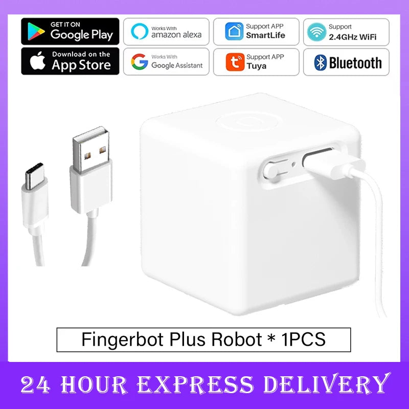 Tuya Zigbee 3.0 Smart Fingerbot Switch Remoter Garage Curtain Button Robot Pusher for Alexa Google Home Voice Assistant