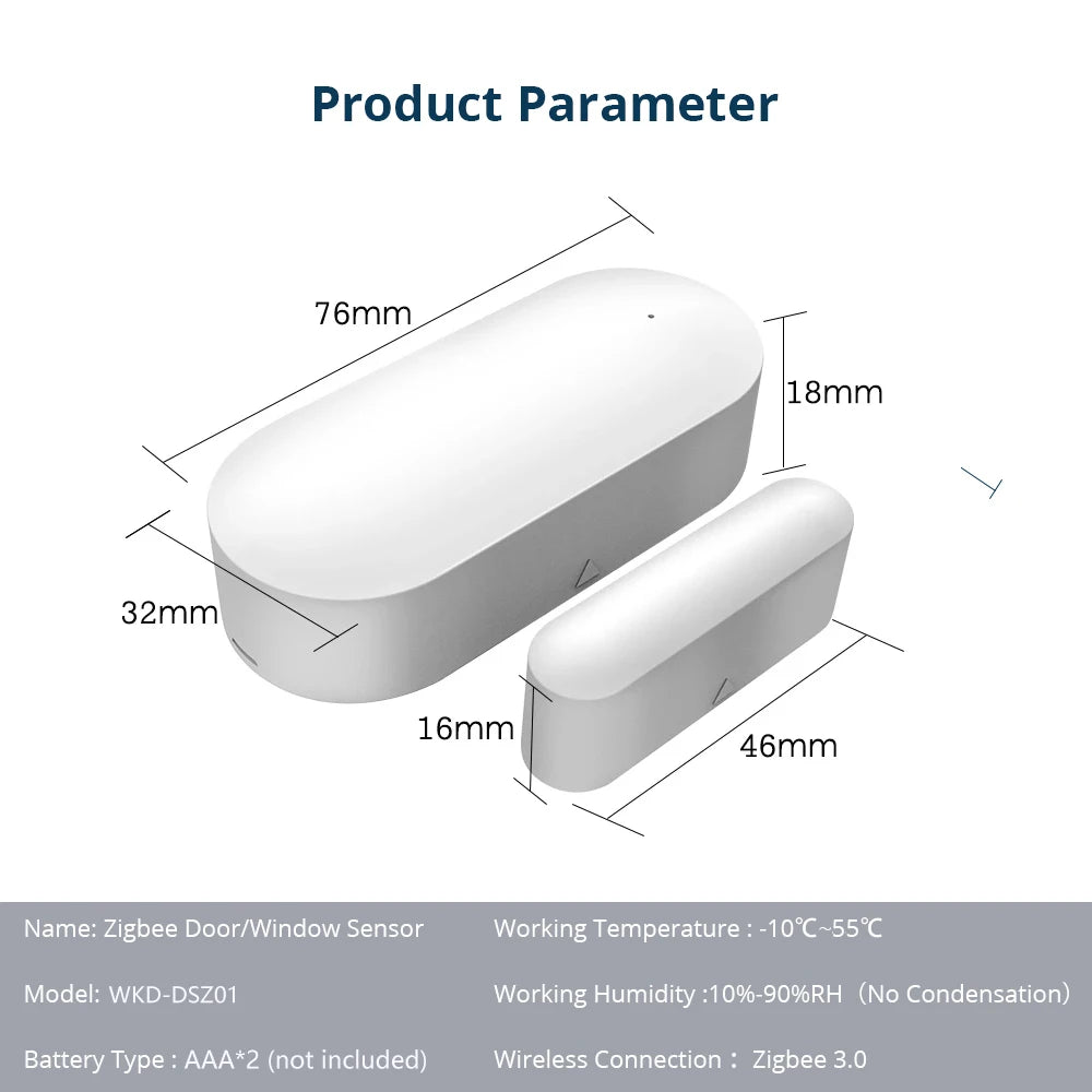 Tuya Wifi/Zigbee Door Window Sensor Garage Door Detector Compatible with Alexa Google Home Smar Tlife APP Free Customised LOGO