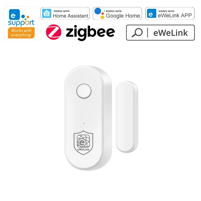 Smart Home Zigbee Door Sensor Window Open Closed Detector Security Alarm Ewelink APP Control Work with Hub Support Alexa Google