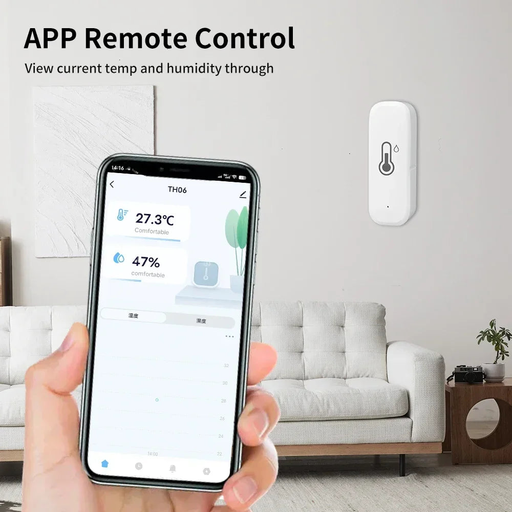 TNCE Tuya Wifi/Zigbee3.0 Smart Temperature and Humidity Sensor Indoor Hygrometer Controller Monitoring Work with Alexa