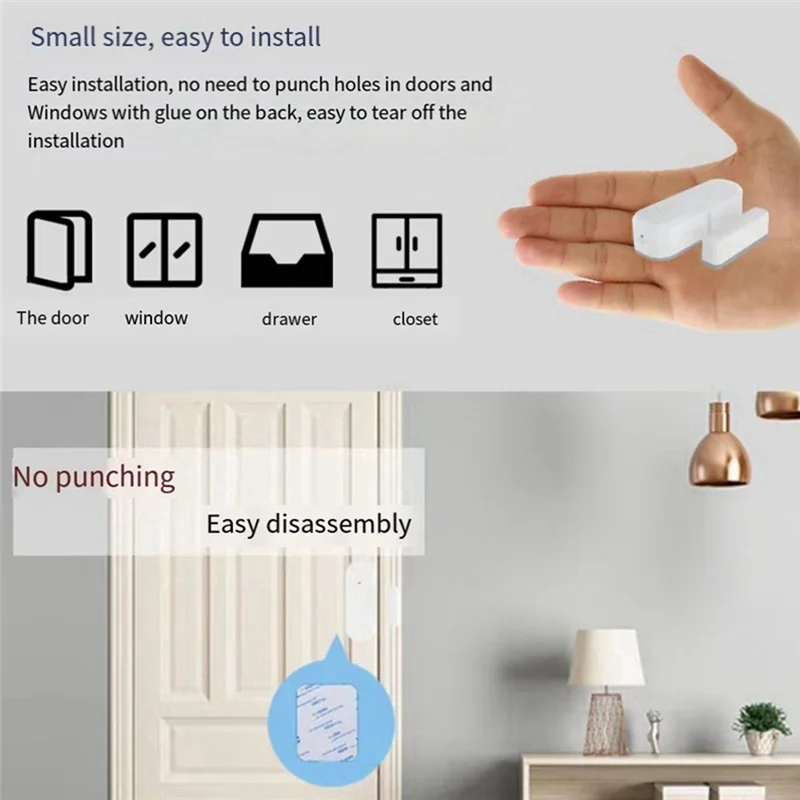 Wifi Door Window Sensor APP Smart Home Security Protection Door Open Closed Detector for Alexa Yandex Easy to Use-Atf5