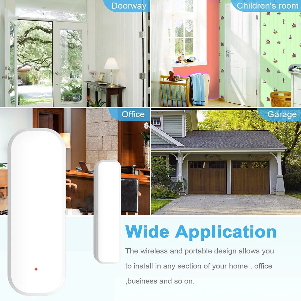 Tuya Zigbee 3.0 Smart Door Sensor Security Protection Open/Closed Door Detector with Smart Life APP Control Alexa & Google Home