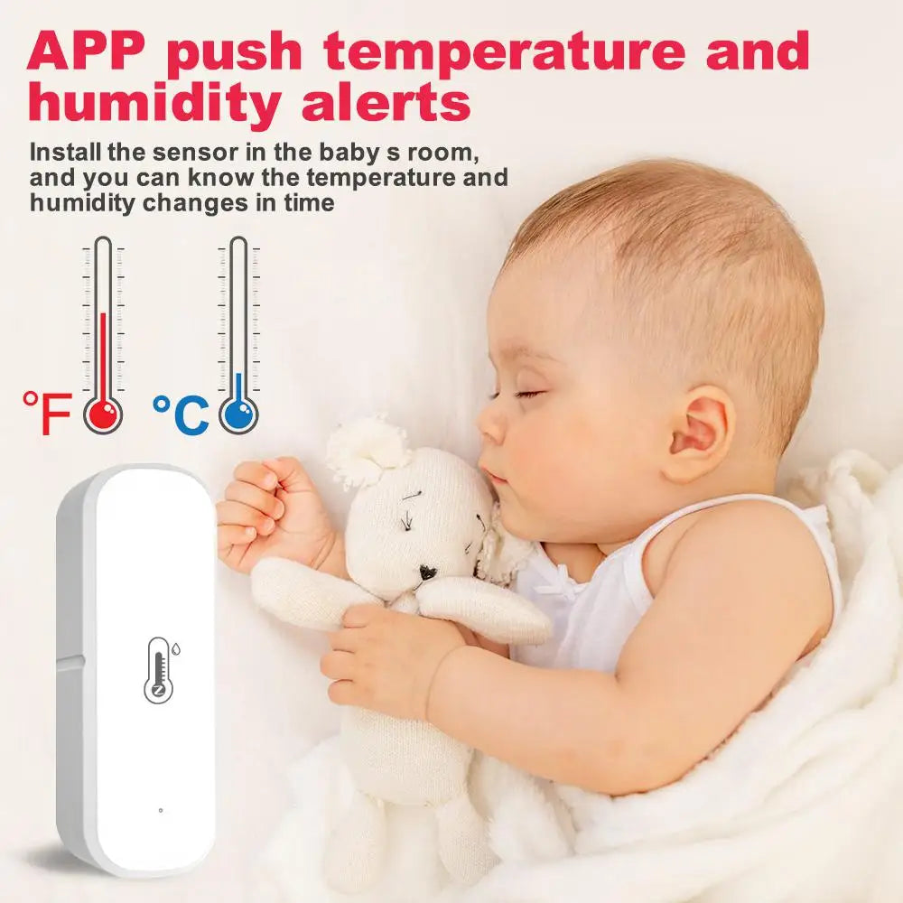 Intelligent Monitoring Tuya 3.0 Smart Temperature Humidity Sensor Voice Control Temperature and Humidity Sensor