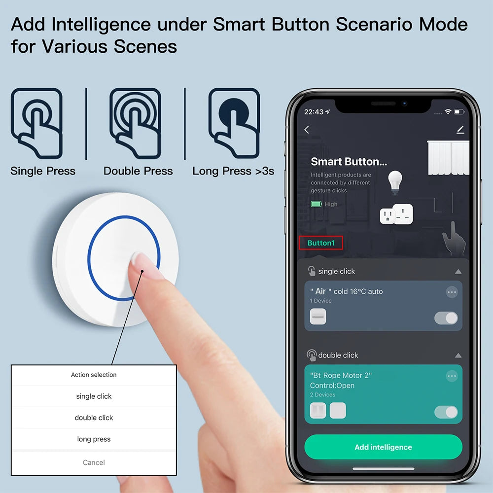 Tuya Zigbee Wireless Switch Button Scene Remote Control on off Automation Scenario Controller Smart Life Random Stick