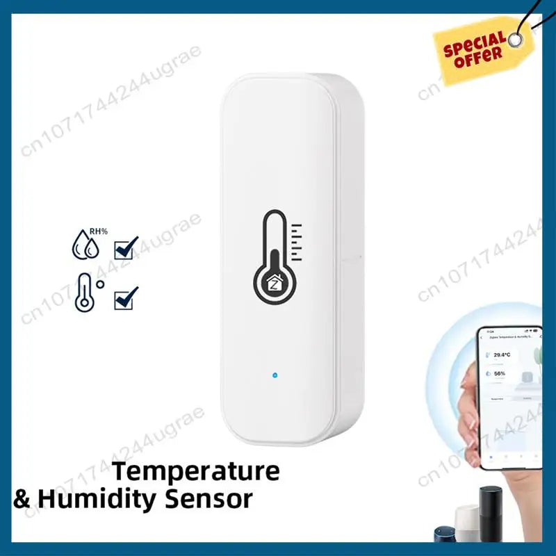 -A15I 3X Tuya Zigbee Temperature Humidity Sensor Smart Home Temperature Sensors Works with Alexa Google Assistant Smart Life