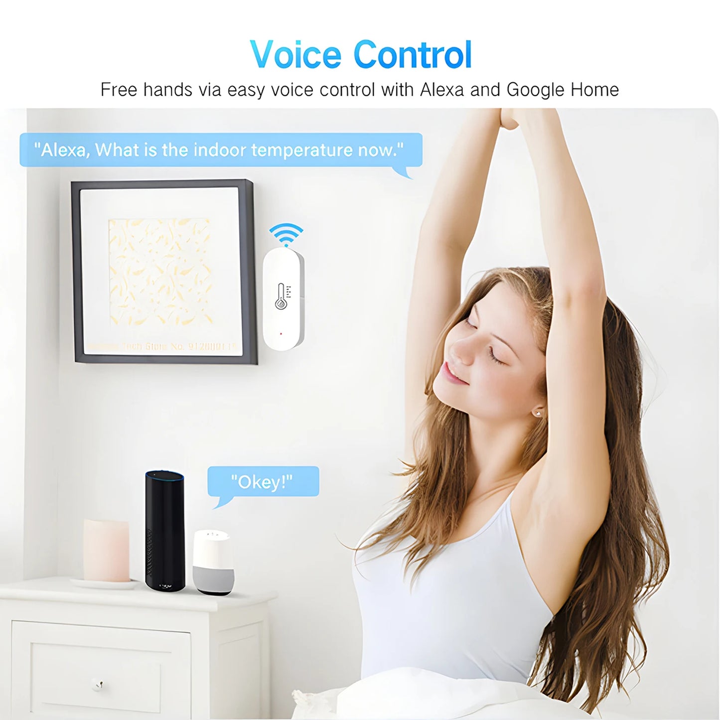 Ewelink Smart Home Zigbee Temperature and Humidity Sensor Indoor Hygrometer Thermometer Work with Alexa Google Home Assistant