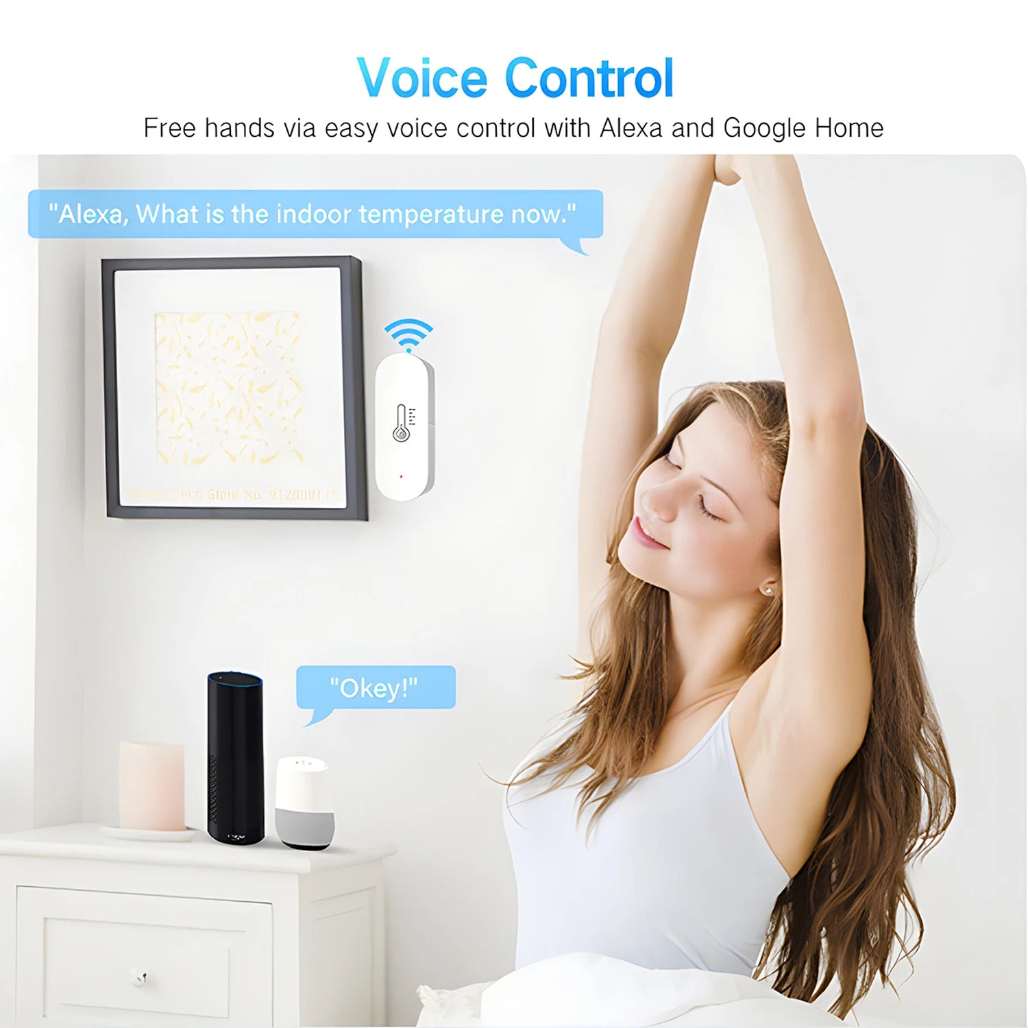 Ewelink Smart Home Zigbee Temperature and Humidity Sensor Indoor Hygrometer Thermometer Work with Alexa Google Home Assistant
