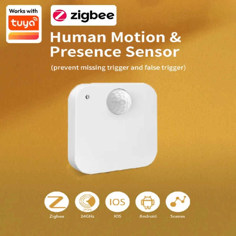 Tuya Zigbee Human Presence Detector,Luminance/Distance Detection, Smart PIR Motion Sensor Support Zigbee Home Assistant Google
