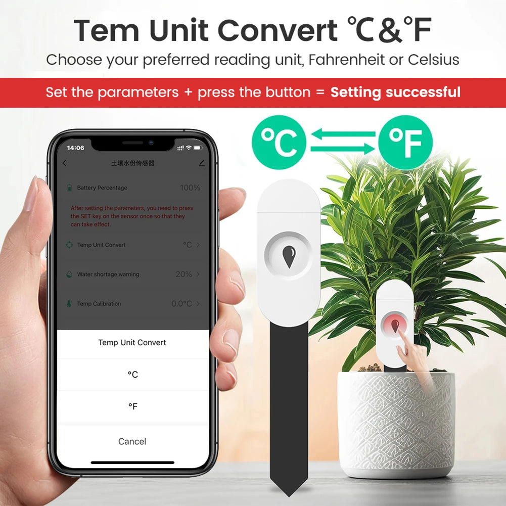 Zigbee Humidity Temperature Tester Garden Automation Irrigation Detector Temperature and Humidity Meter for Plants
