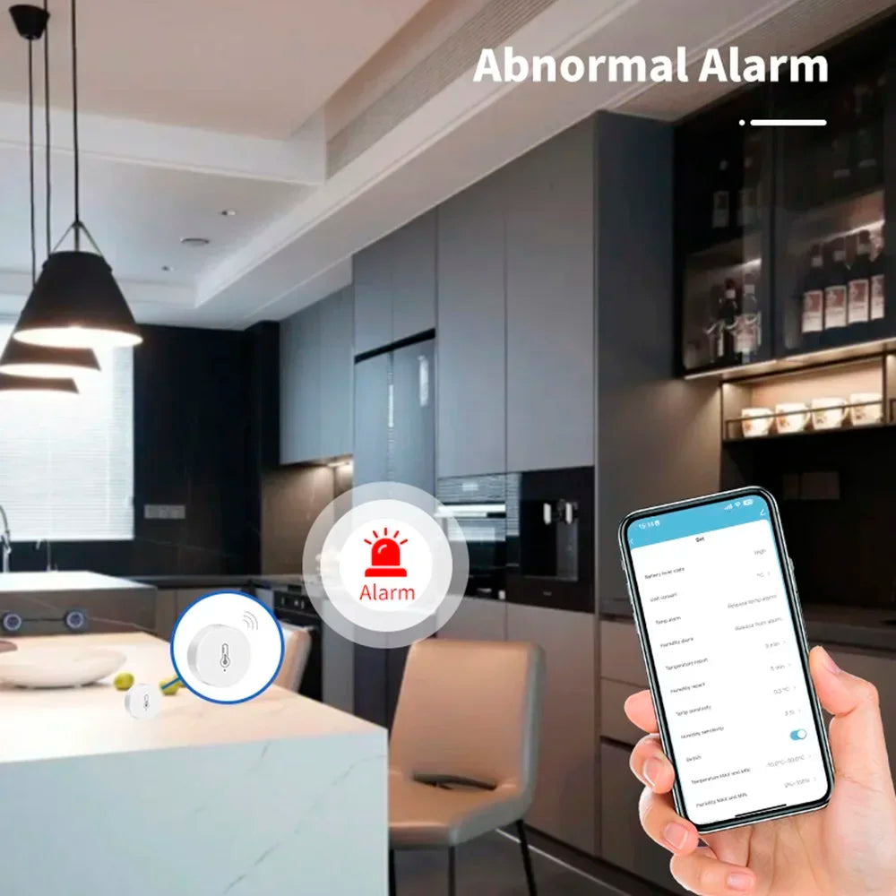 Tuya Smart Zigbee Temperature and Humidity Sensor Battery Powered Indoor Mini Hygrometer Work with Alexa Google Home