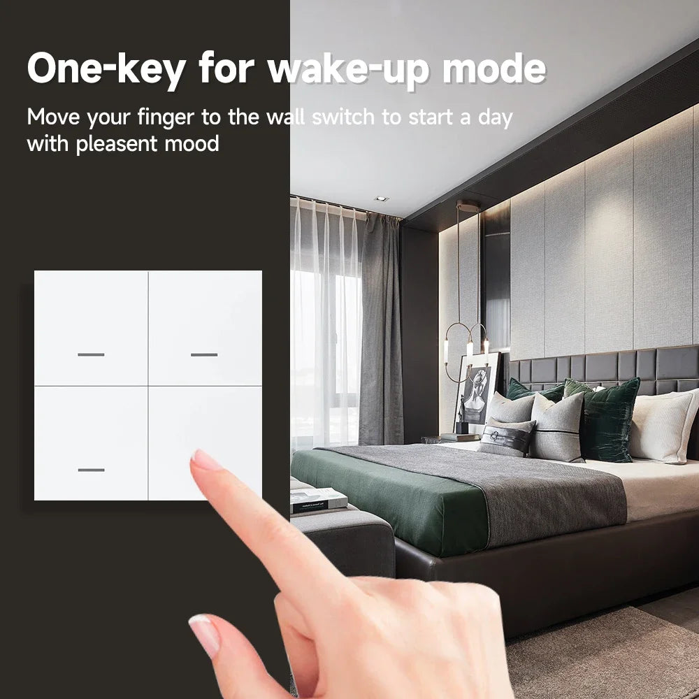 Tuya Zigbee Smart Scene Switch Button 4 Gang Switch Wireless Push Button Controller Smart Home Automation Scenario Switch