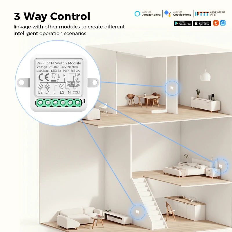 Zigbee Switches Retro Gray Toggle Switches for the Home Tuya Smart Accesorios Wall Switch 1-4 Gang 2 Way Wall Lamp Switch