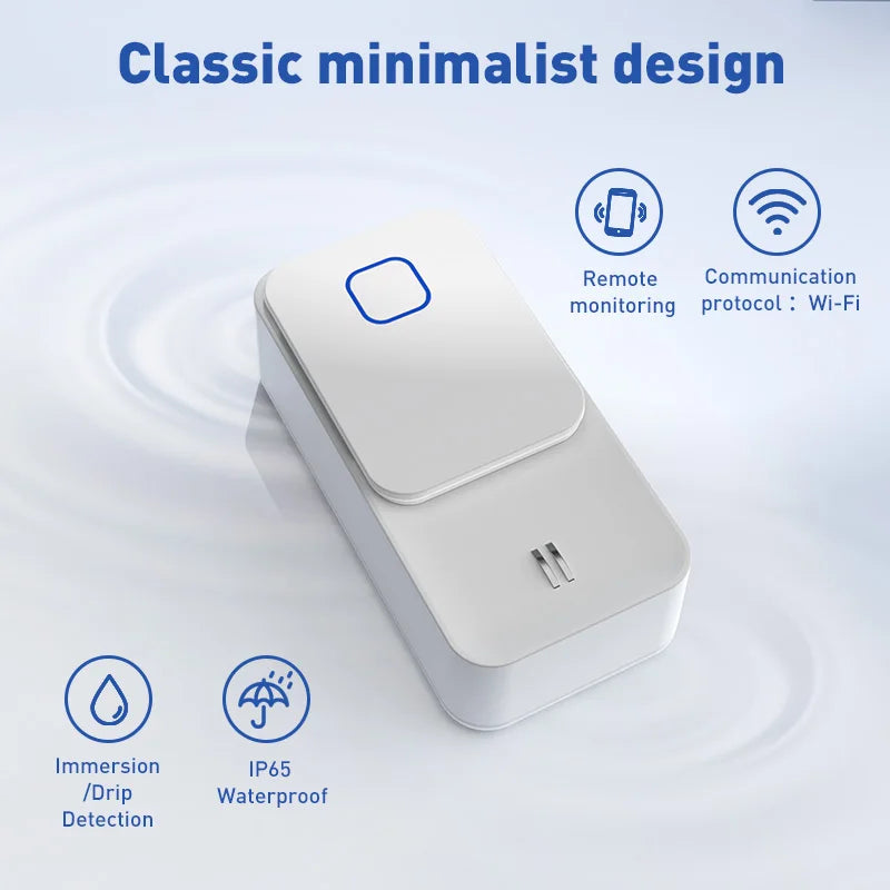 Tuya Zigbee Water Leak Sensor IP65 Rated Waterproof Remote Monitor Smart Life 90Db High-Volume Alarm Water Overflowing Detector
