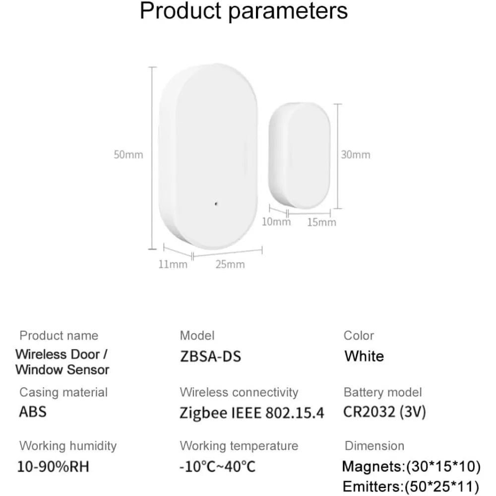 Ewelink Zigbee Door Window Sensor Contact Security Burglar Door Sensor Alarm Magnetic Door Sensor Works with Alexa Alice
