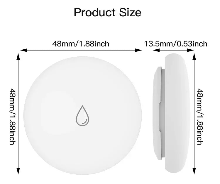 ZEXEF TUYA Smart Liquid Leak Sensor Zigbee 3.0 Water Sensor Detector Remote Monitoring Support Home Assistant Zigbee2Mqtt
