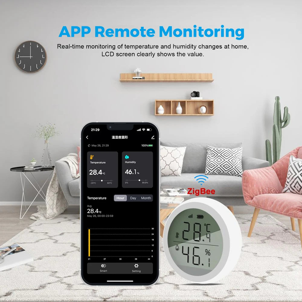Tuya Zigbee 3.0 Smart Temperature and Humidity Sensor Hygrometer Thermometer for Home Assistant via Zigbee2Mqtt
