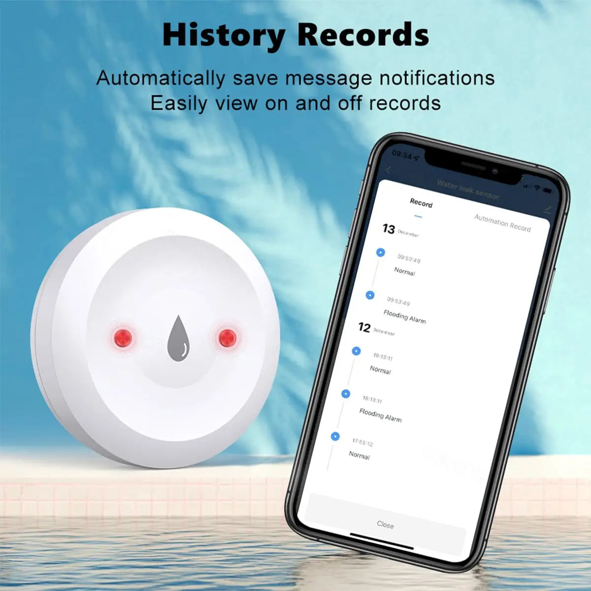 Zigbee3.0 Water Leakage Sensor Water Leak Flood Detector with App Remote Monitoring Ewelink Tuya Smart Life Alert for HA 2Mqtt