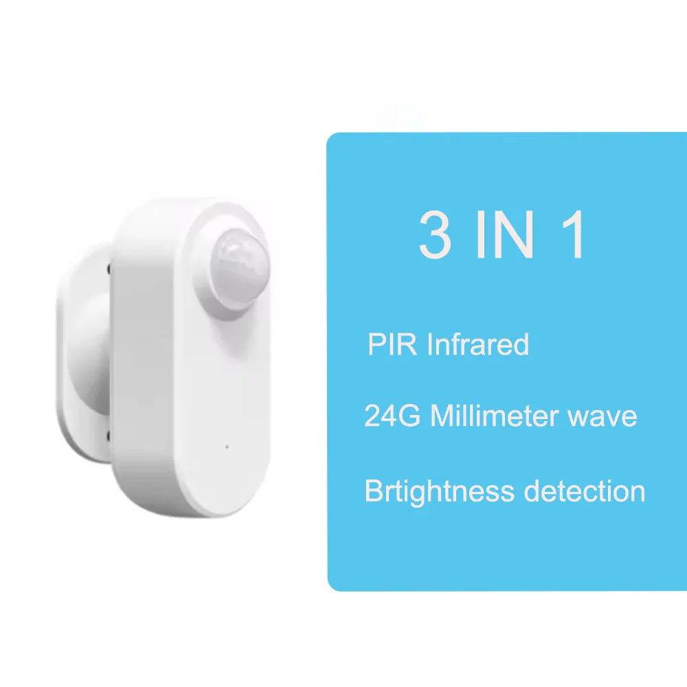 Smart Zigbee Human Presence Sensor 24G Mmwave Radar +Pir,Luminance Detection Use Battery Support Zigbee2Mqtt Home Assistant
