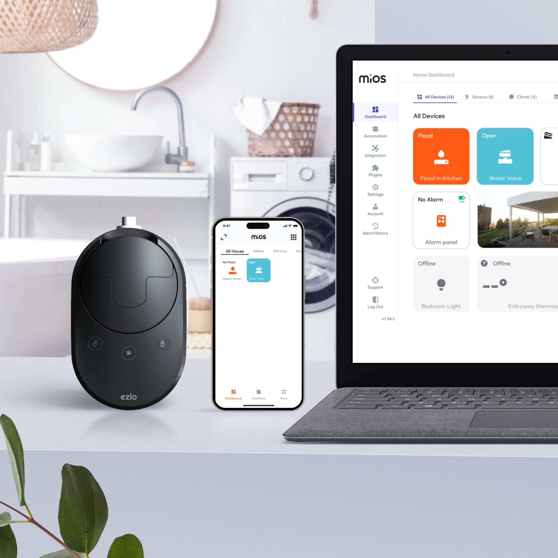 Ezlo WiFi + Z-Wave Leak Prevention Kit – 3/4″