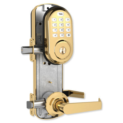 Yale Z-Wave Assure Interconnected Lockset with Push Button Deadbolt, Right Handed, Bright Brass